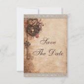  Harten Lock en Key Wedding Opslaan De Datum Save The Date (Voorkant)