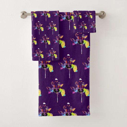 Harten Lolly Paars Bad Handdoek (Insitu)