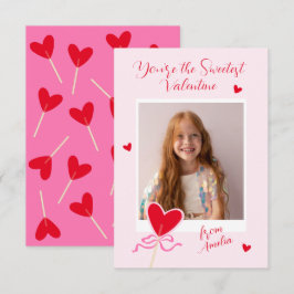 Harten Lollypop Foto Strik Hartelijkste Valentijns Notitiekaartje