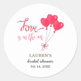 Harten Love is in the Air Bruidsuitnodiging Ronde Sticker