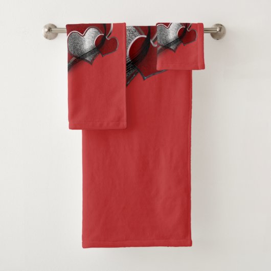 Harten Magie Rood Badhanddoek Set Bad Handdoek (Insitu)