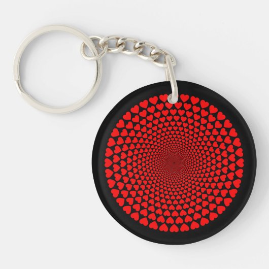 Harten Mandala Ontwerp-25870 Sleutelhanger (Voorkant)