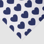 Harten, marineblauw op witweefselpapier tissuepapier (Detail)