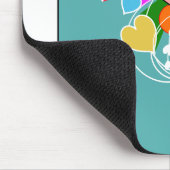 Harten met blauwe stralen muismat (Hoek)