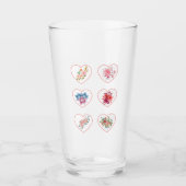 Harten met bloemen glas (Voorkant)