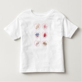Harten met bloemen kinder shirts