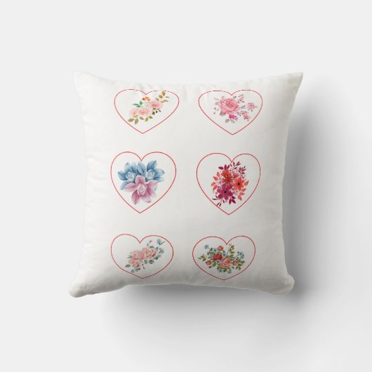 Harten met bloemen kussen (Achterkant)