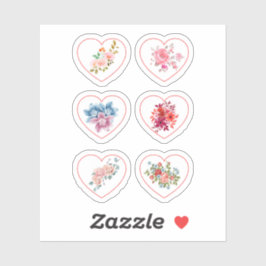 Harten met bloemen sticker