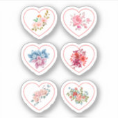 Harten met bloemen sticker (Voorkant)