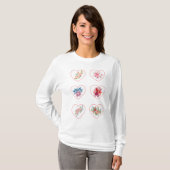 Harten met bloemen t-shirt (Voorkant volledig)