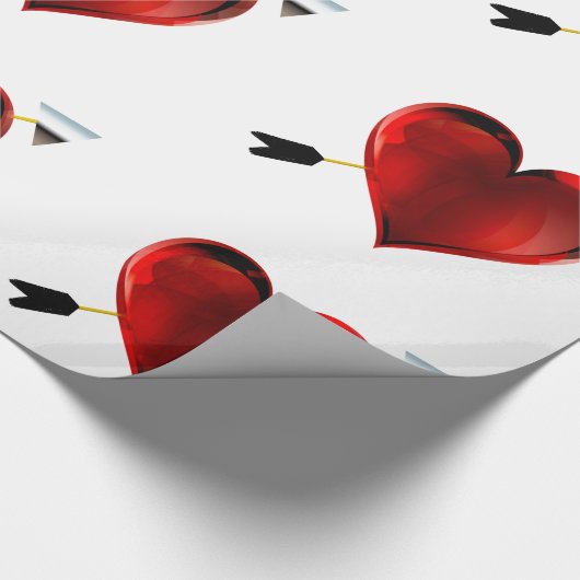 Harten met Chrome-Pijlen die Document verpakken Cadeaupapier (Hoek)