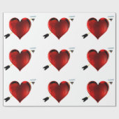 Harten met Chrome-Pijlen die Document verpakken Cadeaupapier (Vlak)