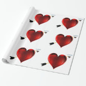 Harten met Chrome-Pijlen die Document verpakken Cadeaupapier (Uitgerold)