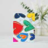 Harten met een laag gewicht in blauw Briefkaart (Staand voorkant)