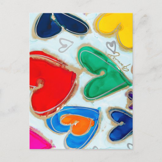 Harten met een laag gewicht in blauw Briefkaart (Voorkant)