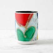 Harten met een laag gewicht in blauwe koffie Mok (Center)