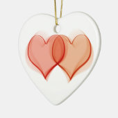 Harten met elkaar verweven keramisch ornament (Links)