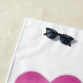 Harten met gepersonaliseerde namen strandlaken (In situ)