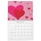 Harten met rode en roze Valentijn Kalender (Feb 2027)