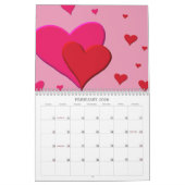 Harten met rode en roze Valentijn Kalender (Feb 2026)