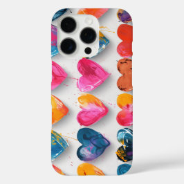 Harten met schetssporen en druppels iPhone 16 pro hoesje