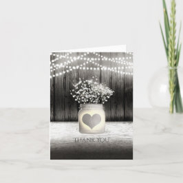Harten metselwerkpot & Baby's Breath Landelijke Da Bedankkaart