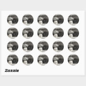 Harten Metselwerkpot & Baby's Breath Rusticale Tro Ronde Sticker (Vel)