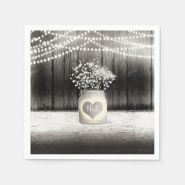 Harten Metselwerkpot & Baby's Breath Rusticale Tro Servet