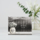 Harten metselwerkpot & Baby's Breath rustieke bewa Aankondigingskaart (Staand voorkant)