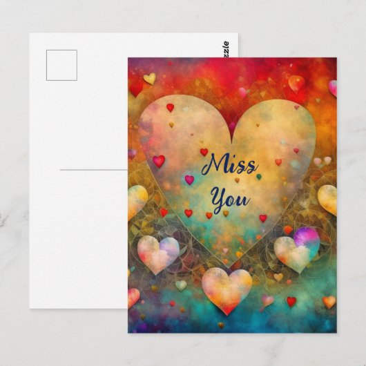   harten missen je briefkaart (Voorkant / Achterkant)