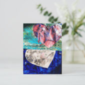 Harten Mixed Media Briefkaart (Staand voorkant)