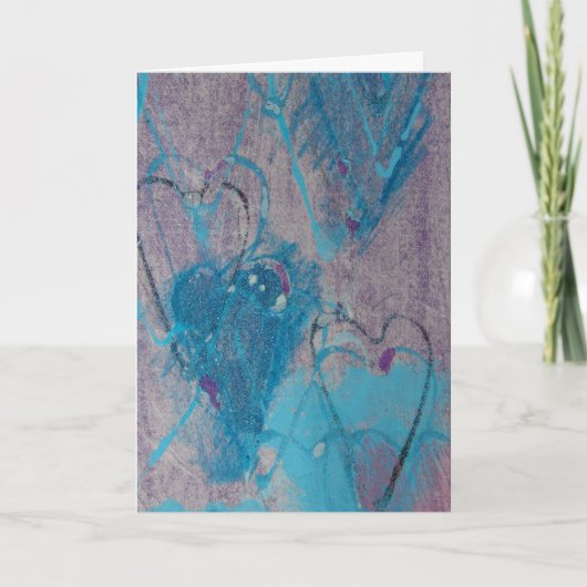 Harten Mixed Media, Verjaardag Kaart (Voorkant)