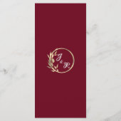 Harten, Monogram & Glitter - Bourgondische bruilof Menu (Achterkant)