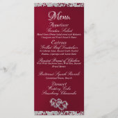 Harten, Monogram & Glitter - Bourgondische bruilof Menu (Voorkant)