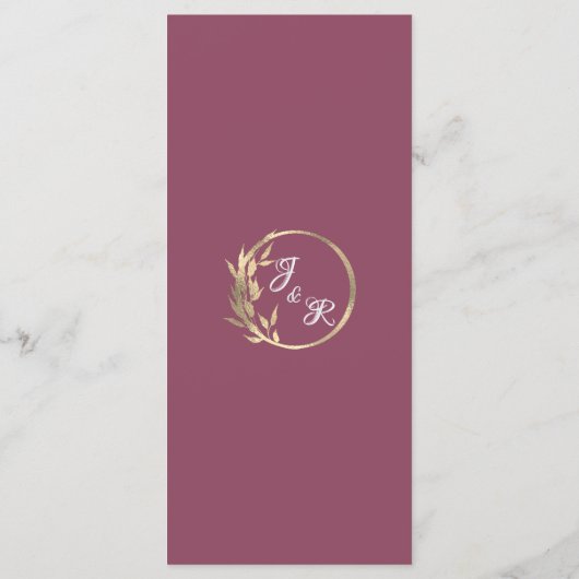 Harten, Monogram & Glitter - Lavendel Wedding Menu (Achterkant)