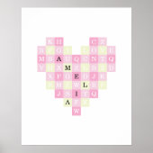 Harten Mozaïek Letter Puzzel met Aangepaste Naam Poster (Voorkant)