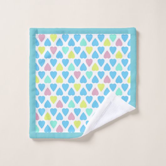 Harten multicolor bad handdoek (Wasdoekje)