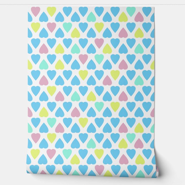 Harten multicolor behang (Afrollen)
