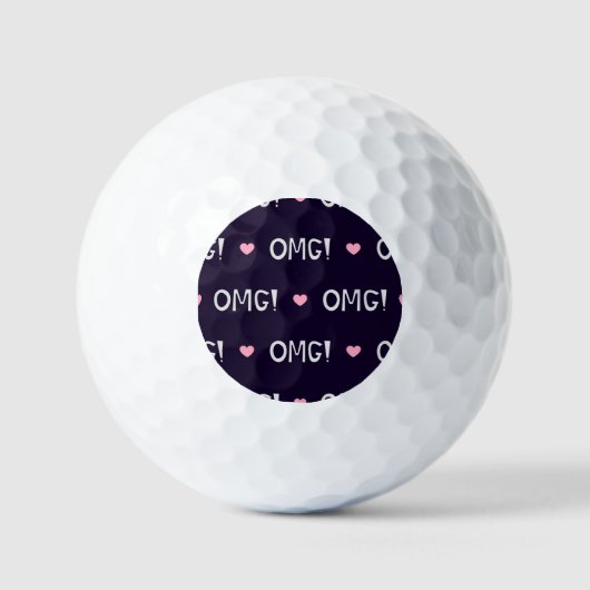 Harten, OMG-tekst, schattig patroon Golfballen (Voorkant)