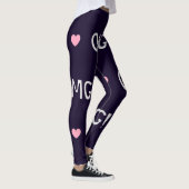 Harten, OMG-tekst, schattig patroon Leggings (Rechts)