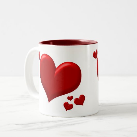 Harten - ONE Tweekleurige Koffiemok (Voorkant links)