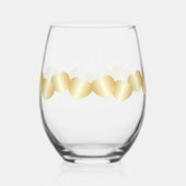 Harten Ontwerp Bruiloft Wijnglas Zonder Voet (Achterkant)