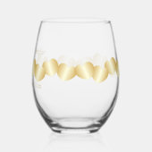 Harten Ontwerp Bruiloft Wijnglas Zonder Voet (Links)