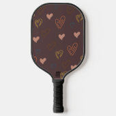 Harten Ontwerp Bruine Achtergrond Pickleball Paddl Paddle (Voorkant)