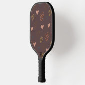 Harten Ontwerp Bruine Achtergrond Pickleball Paddl Paddle (Links)