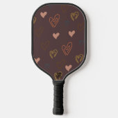 Harten Ontwerp Bruine Achtergrond Pickleball Paddl Paddle (Achterkant)