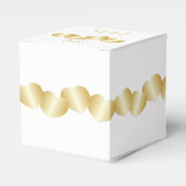 Harten Ontwerp Goudkleurige Bruiloft Bedankdoosjes (Voorkant Zijde)