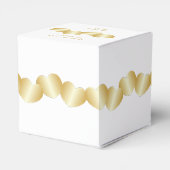 Harten Ontwerp Goudkleurige Bruiloft Bedankdoosjes (Achterkant)