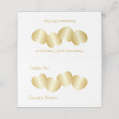 Harten Ontwerp Goudkleurige Bruiloft Plaatskaartje (Buitenkant ongevouwen)