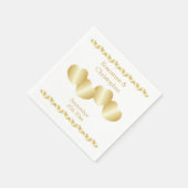 Harten Ontwerp Goudkleurige Bruiloft Servet (Hoek)